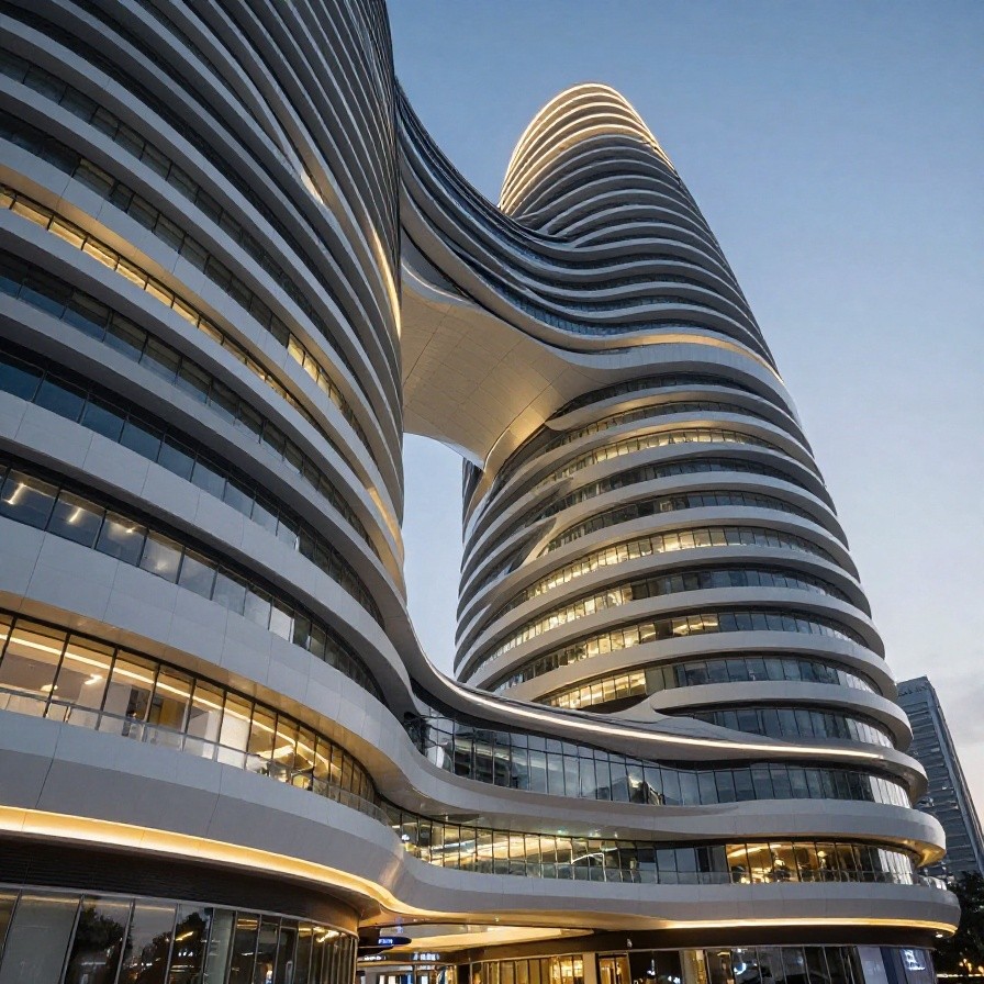 Futuristic Curved Facade Building sample 1