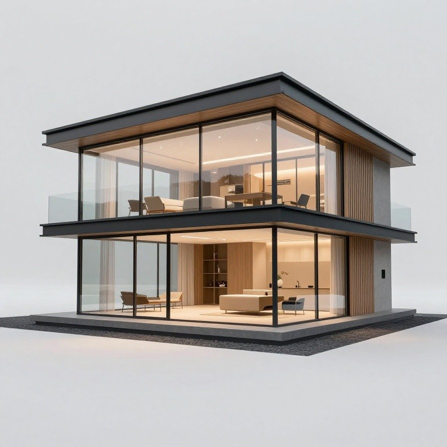 Modern Minimal Glass Villa sample 1