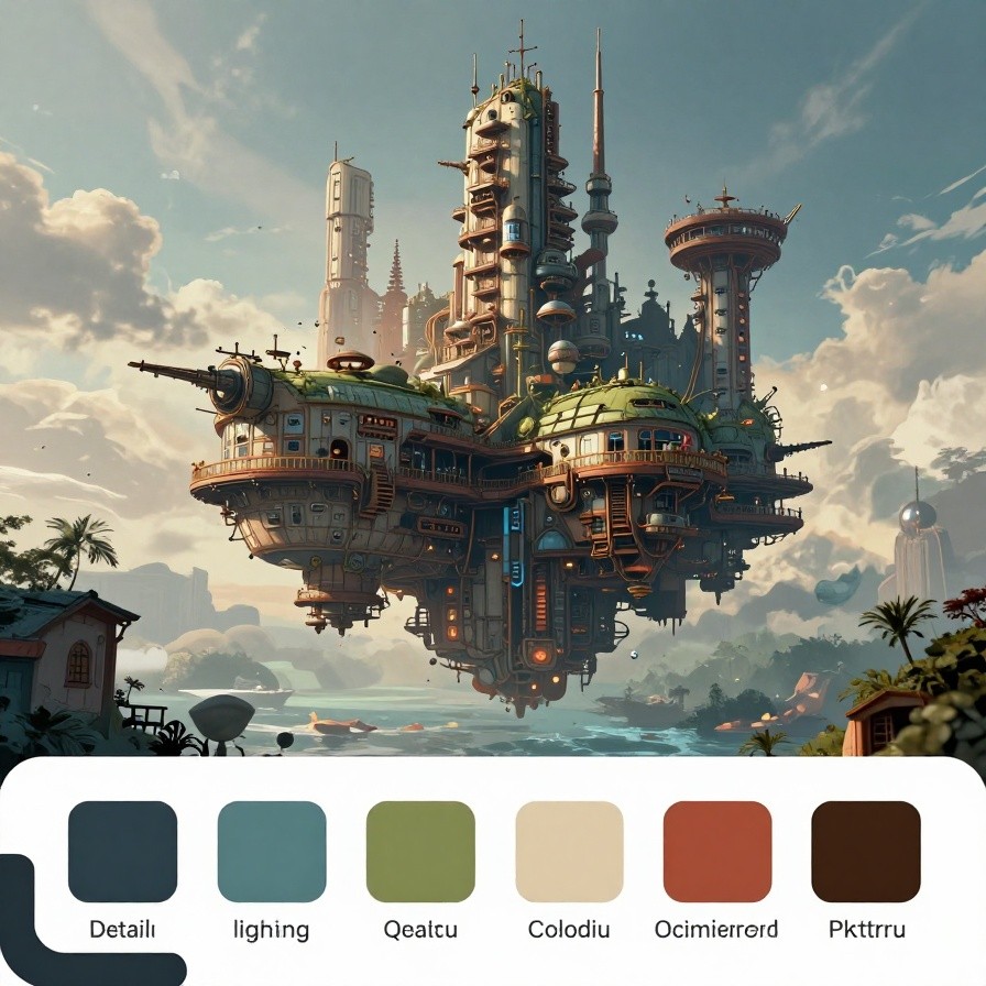Steampunk Floating City sample 1