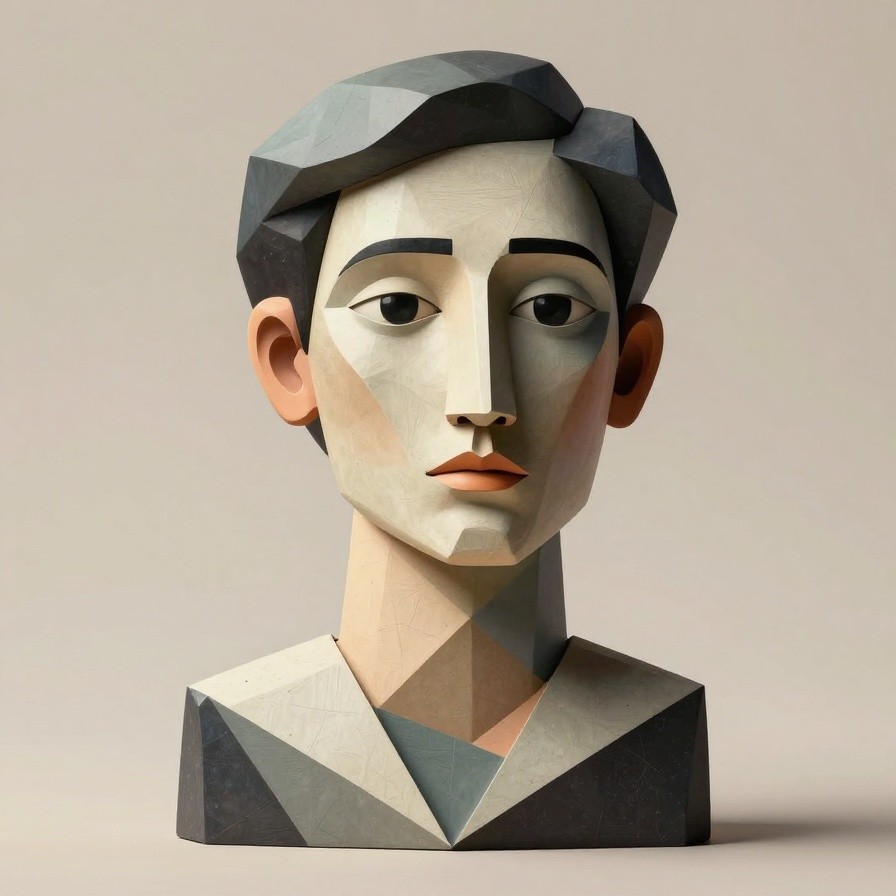 Cubist Style Portrait Geometry sample 1