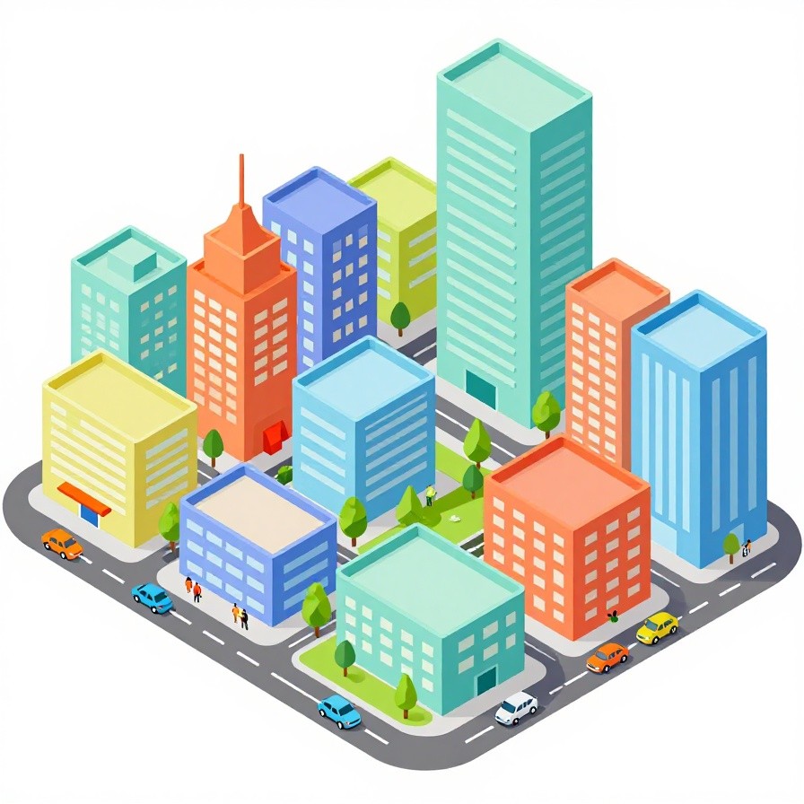 Isometric City Illustration sample 1