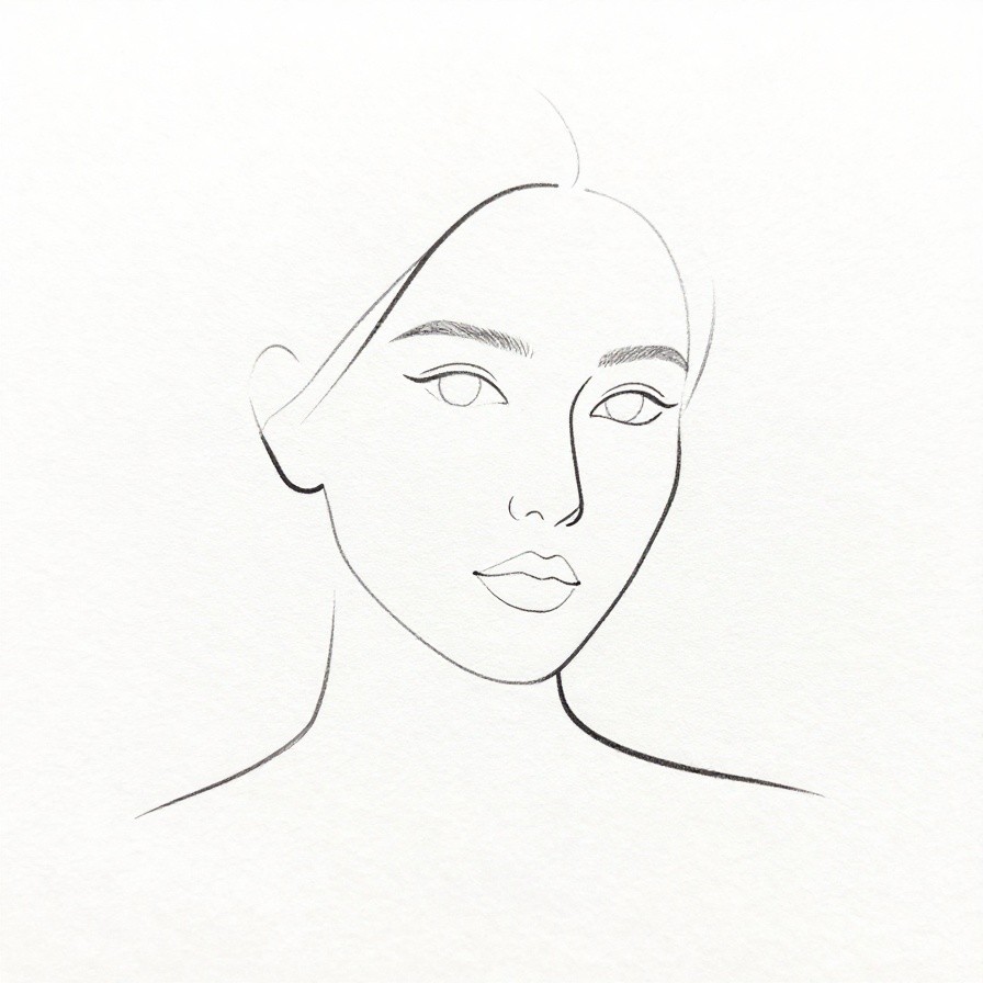 Continuous Line Art Portrait sample 1