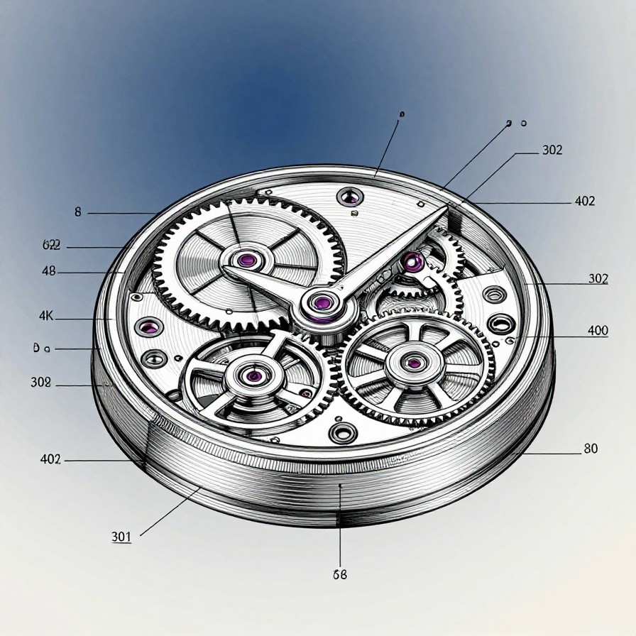 Watch Movement Technical Drawing sample 1