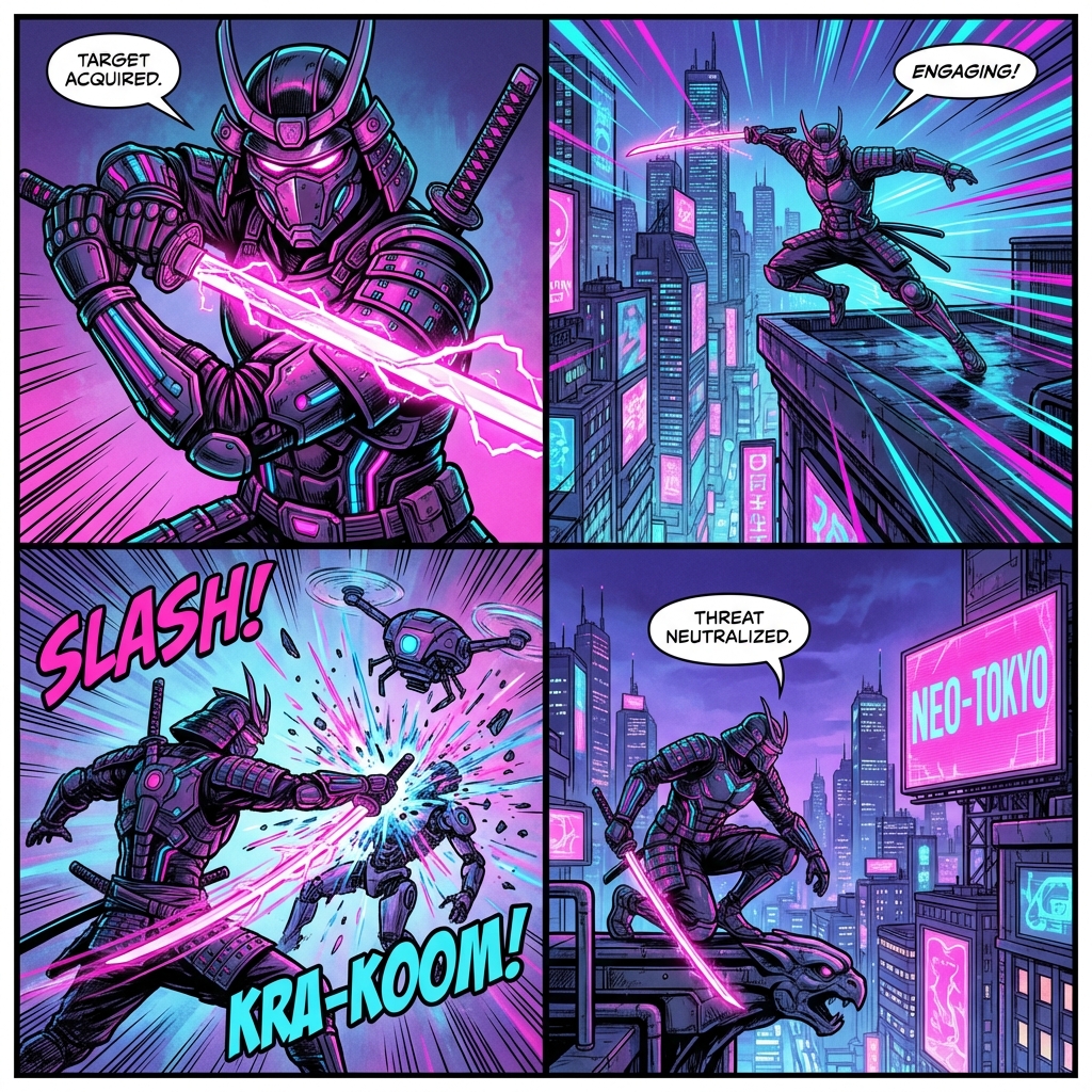 Cyberpunk Chase Scene sample 1