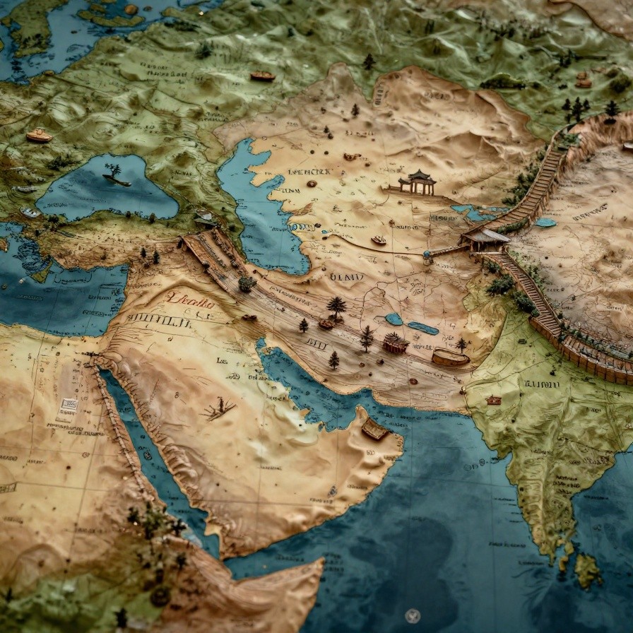 Historical Map Silk Road sample 1