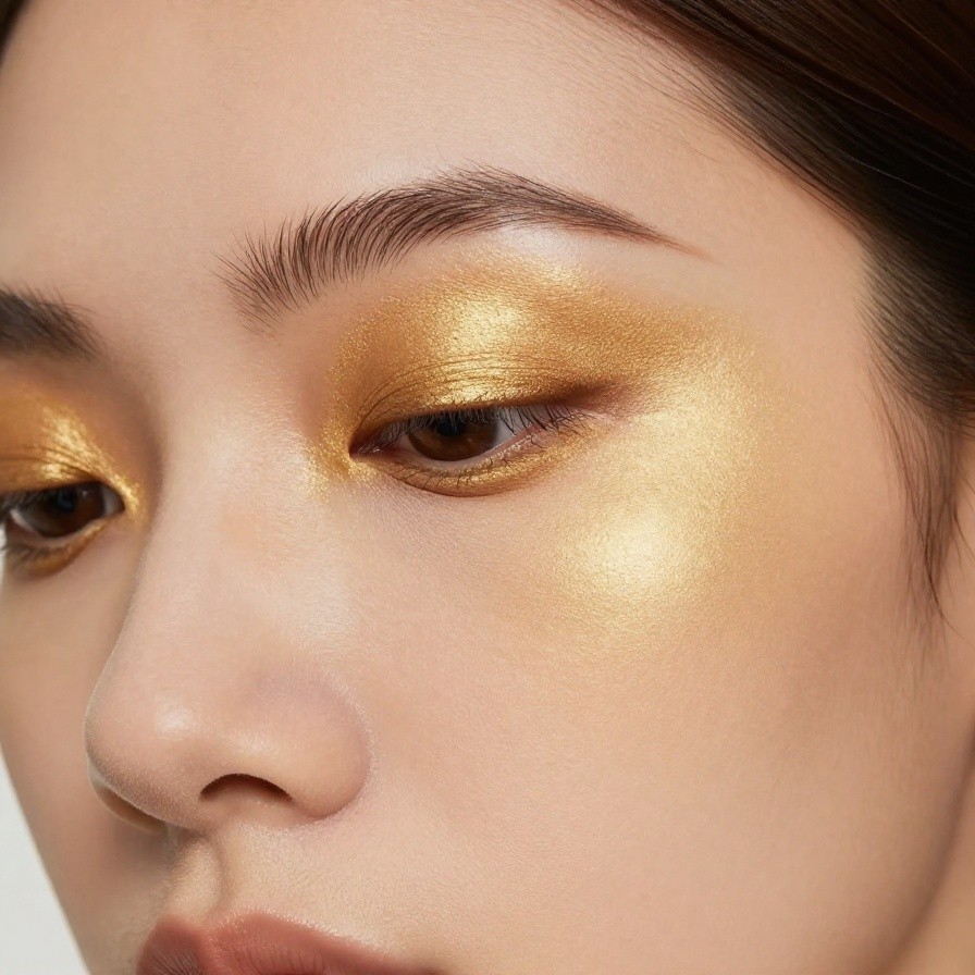 Gold Leaf Eyes Makeup Detail sample 1