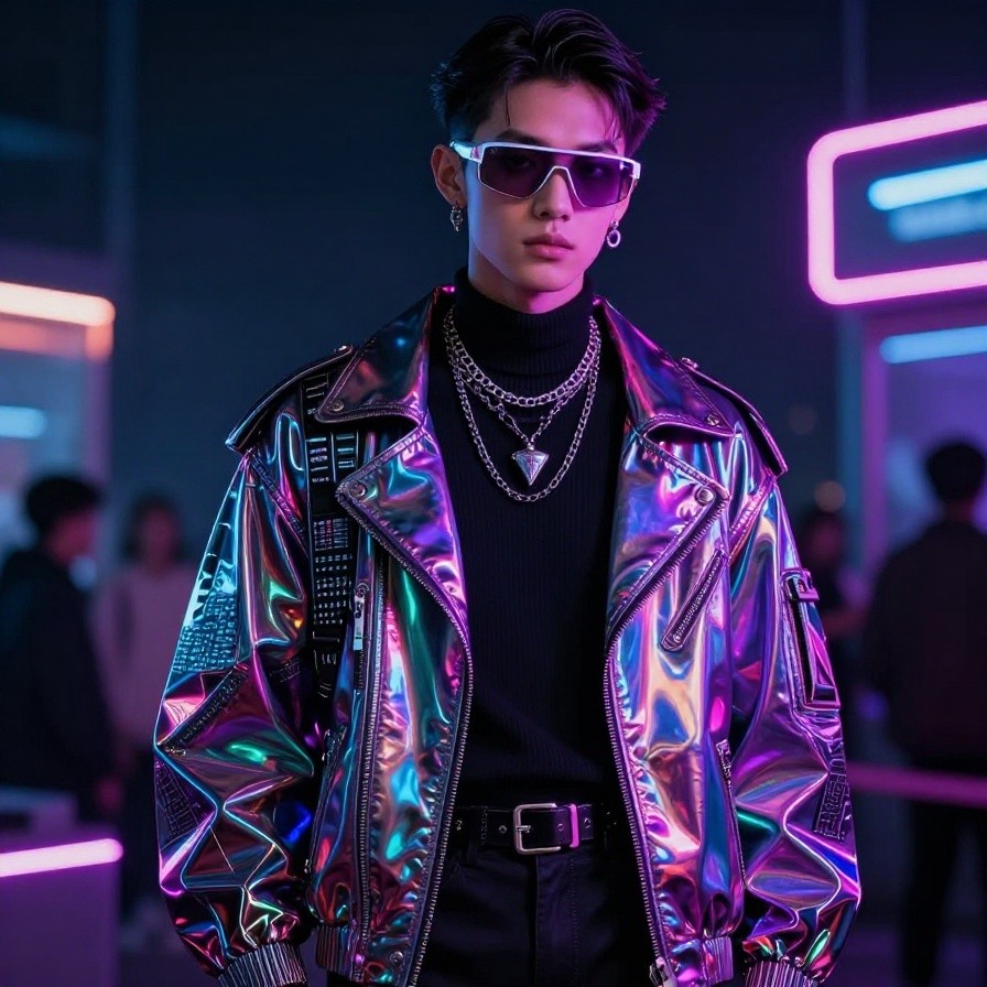 Neon Cyber-fashion Night sample 1