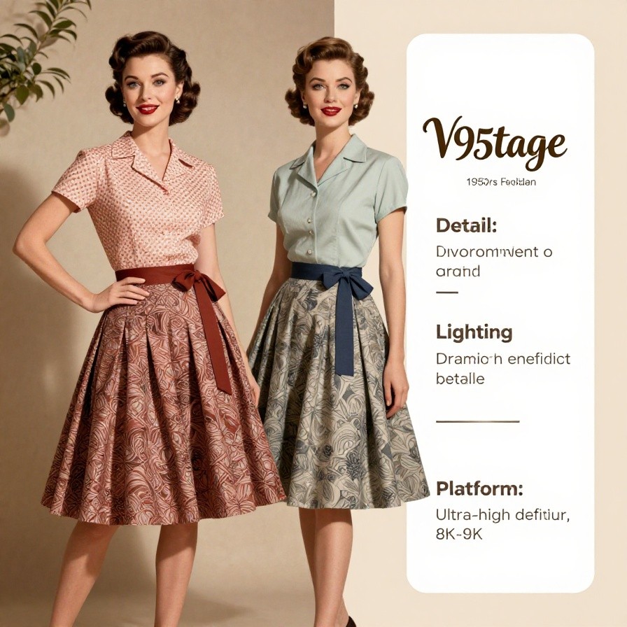 Vintage 1950s Fashion sample 1