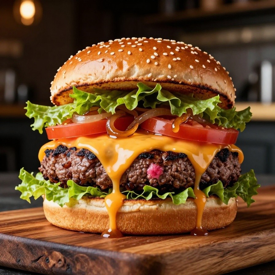 Gourmet Wagyu Burger Stack sample 1
