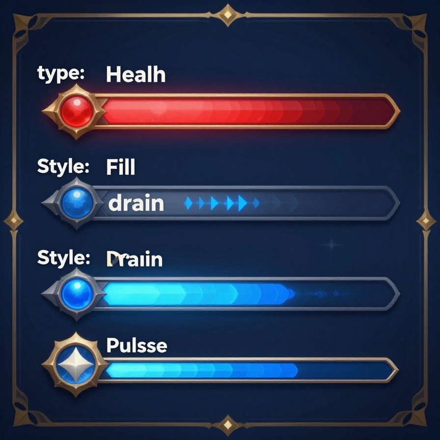 Game UI Health Bar Design sample 1