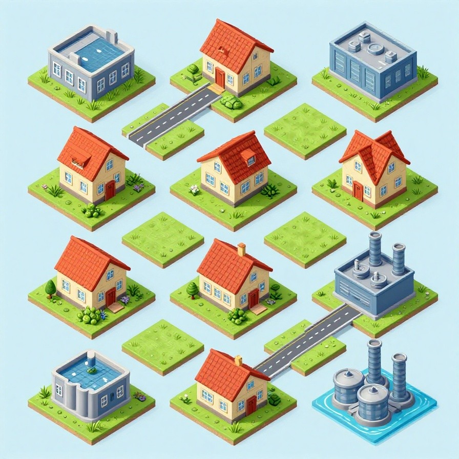 Isometric Building Tile Set sample 1