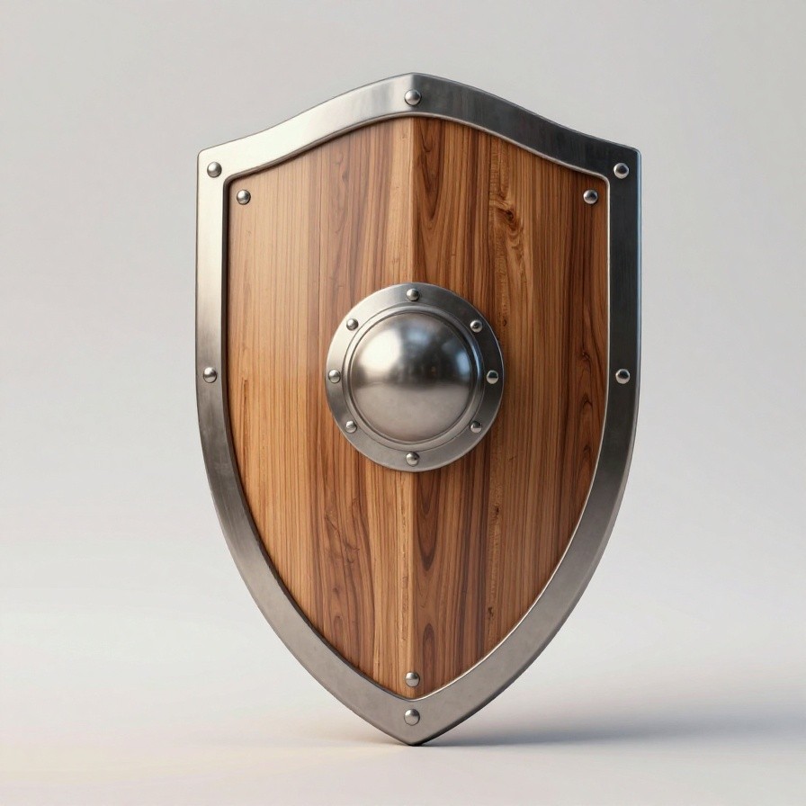 Ornate Medieval Wooden Shield sample 1