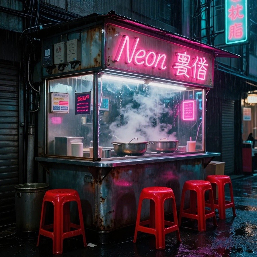Cyberpunk Noodle Stall sample 1