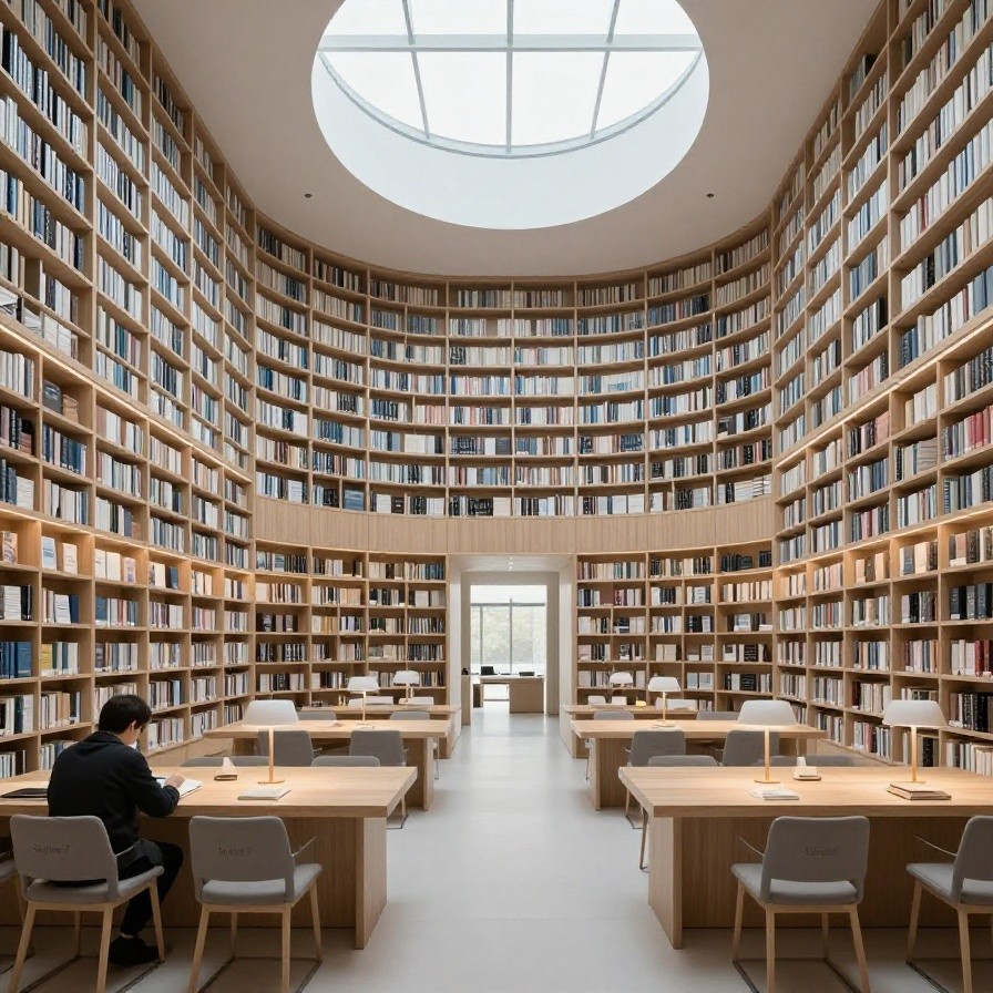 Minimalist Architectural Library sample 1