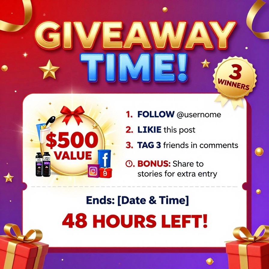 Giveaway & Contest Announcement sample 1