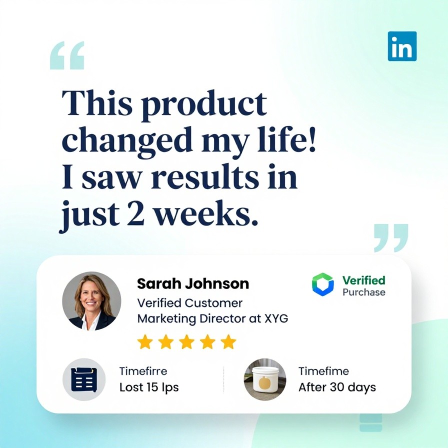 Customer Testimonial Review Post sample 1