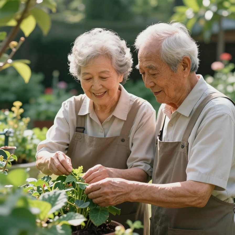 Elderly Couple Gardening sample 1