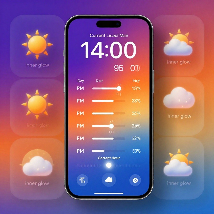 Glassmorphism Weather Widget sample 1