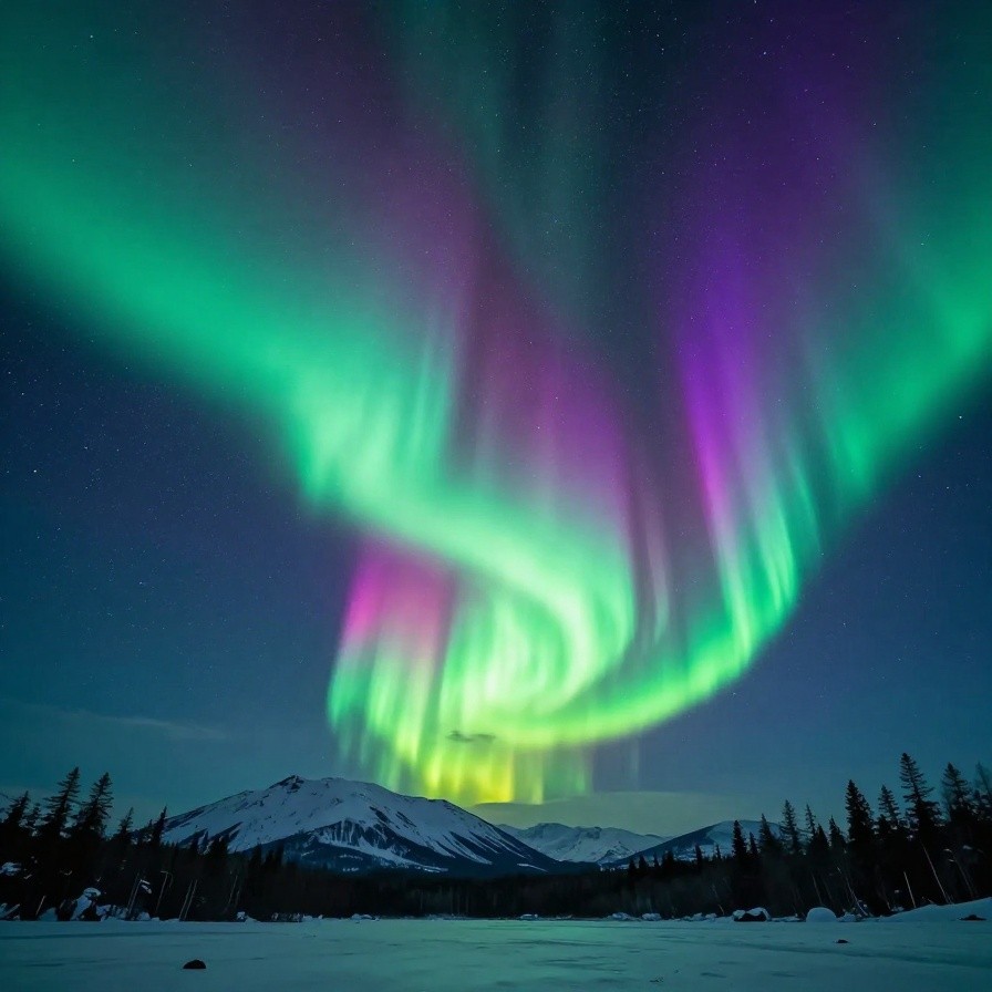 Aurora Borealis Night Sky Wallpaper sample 1