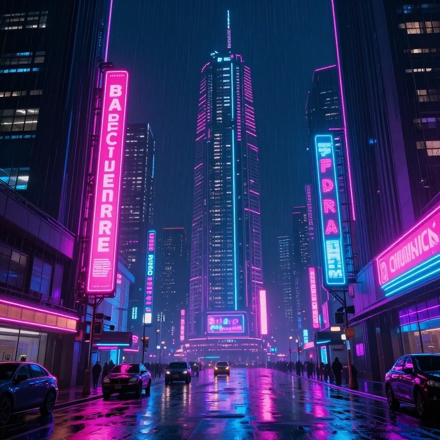 Cyberpunk Neon City Wallpaper sample 1
