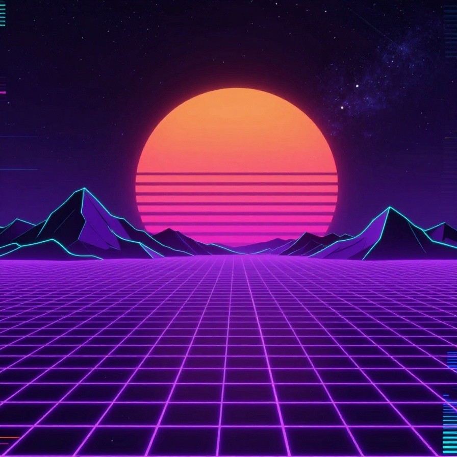 Retro Synthwave Landscape sample 1