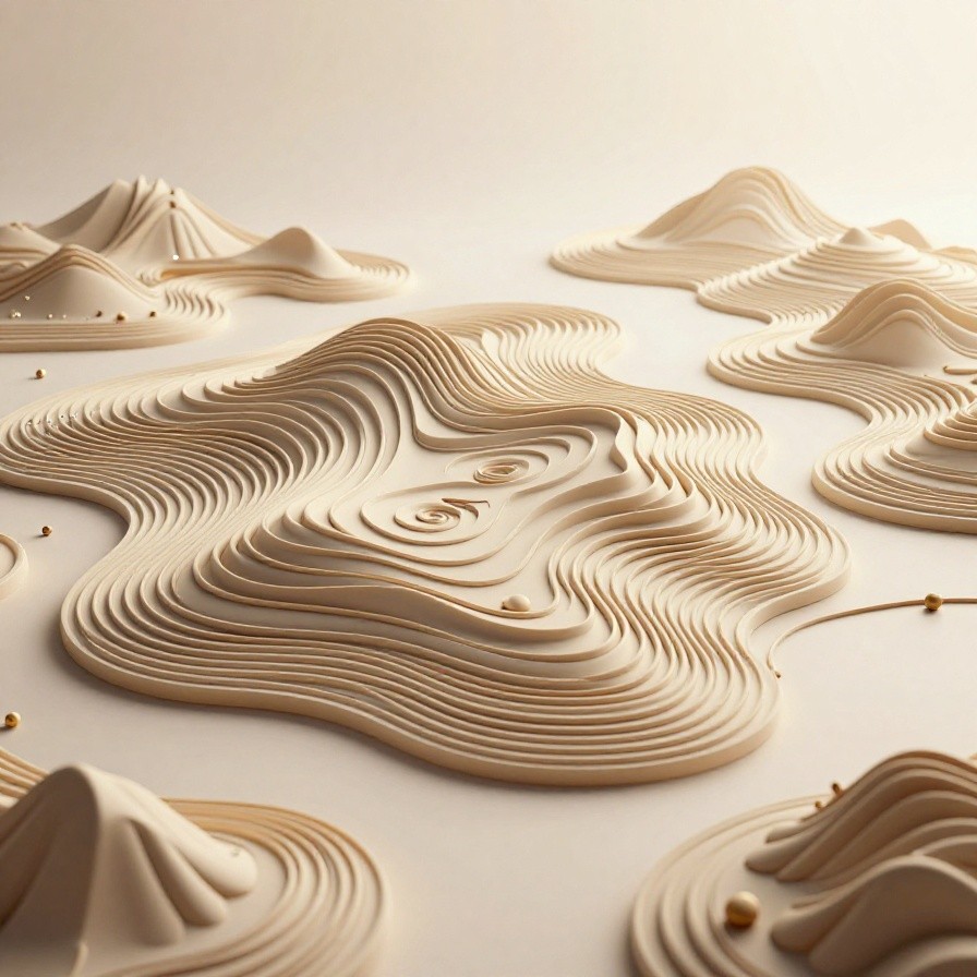 Topographic Line Terrain Art sample 1